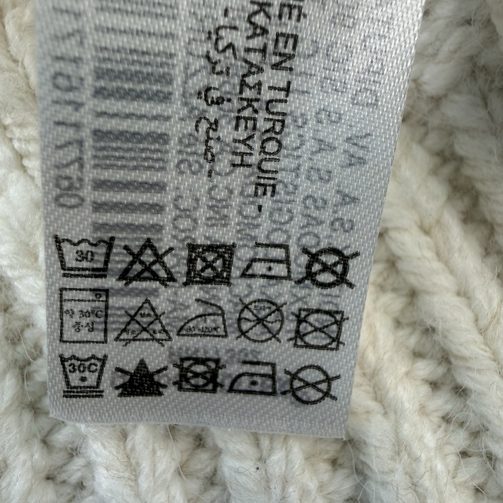 ZARA Sweater Cable Knit With Rhinestones Crew Neck Medium - Picture 10 of 10